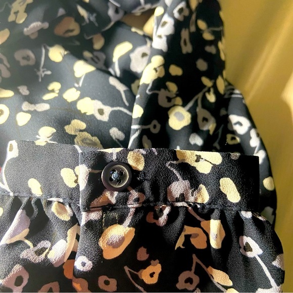 Loft flower print blouse blue white small - Picture 4 of 5